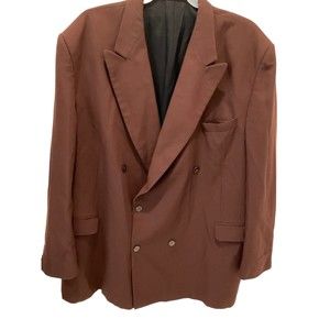 Carlo Zarelli TM Men’s Double Breasted Suit Wool Blend Brown